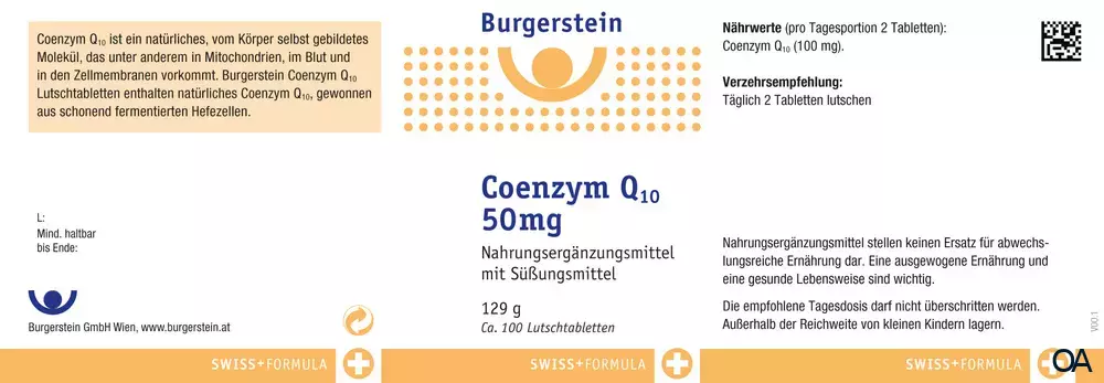 Burgerstein Coenzym Q10 50mg Lutschtabletten
