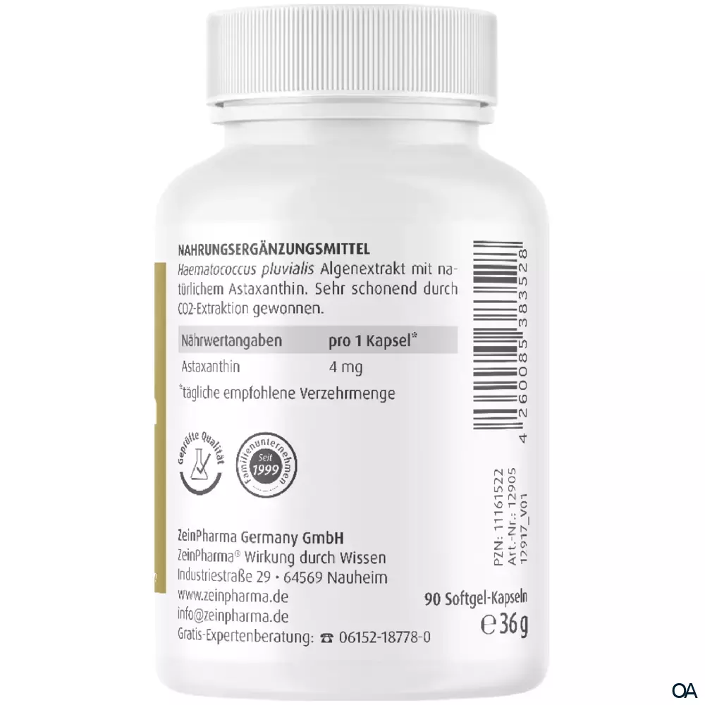 ZeinPharma Astaxanthin Softgel-Kapseln 4 mg
