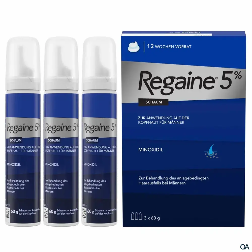 REGAINE® Männer 5% Schaum zur Anwendung auf der Kopfhaut*, 3 x 60 g