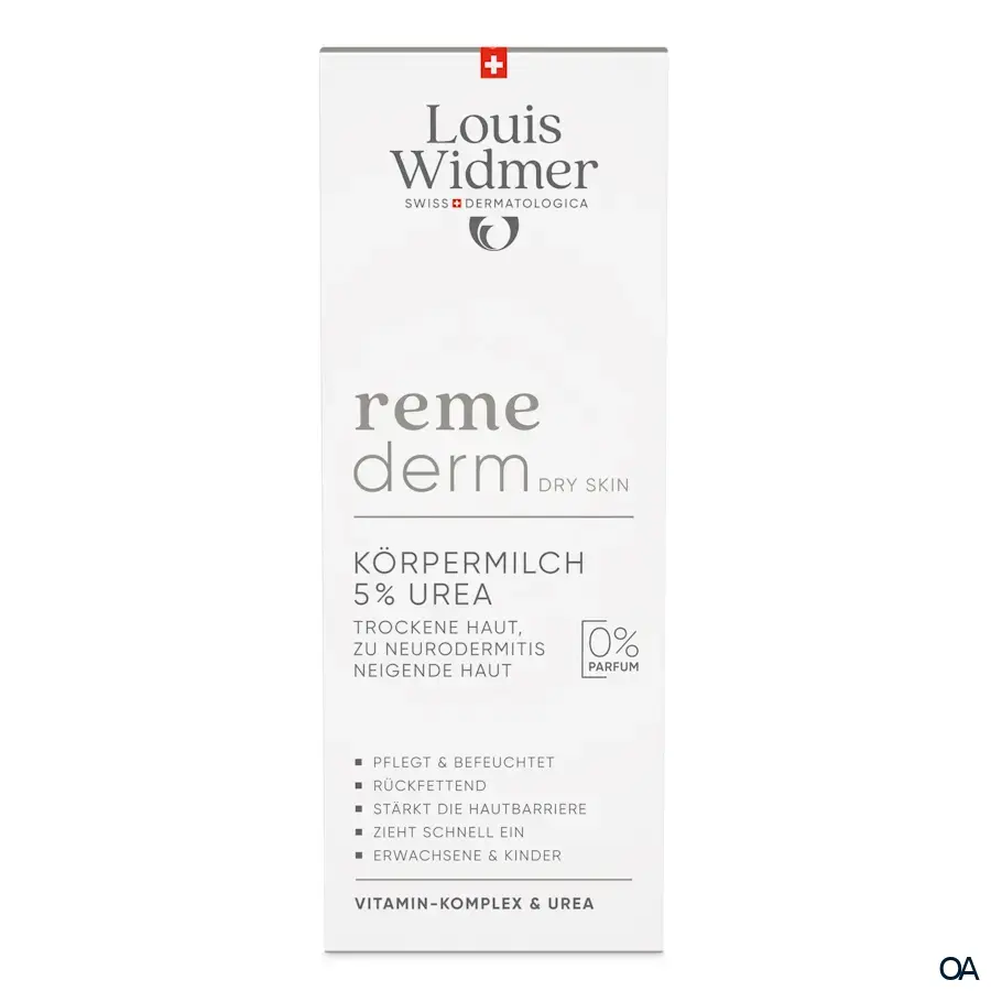 Louis Widmer Remederm Dry Skin Körpermilch 5 % Urea - ohne Parfum