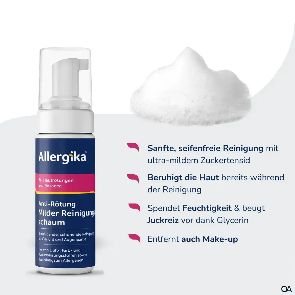 Allergika Anti-Rötung Milder Reinigungsschaum | bei Rosacea & Hautrötungen