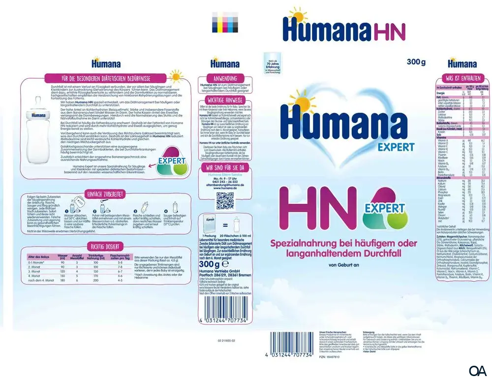 Humana HN Expert Pulver - Spezialnahrung von Geburt an
