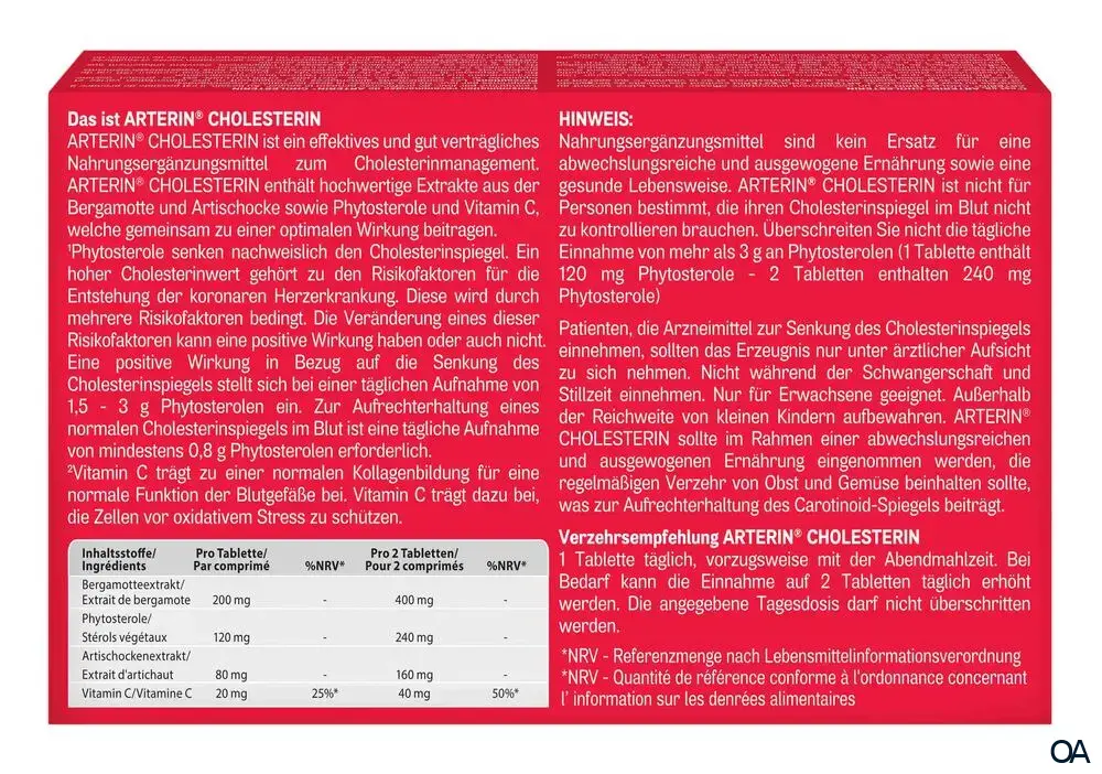 Arterin® Cholesterin Tabletten