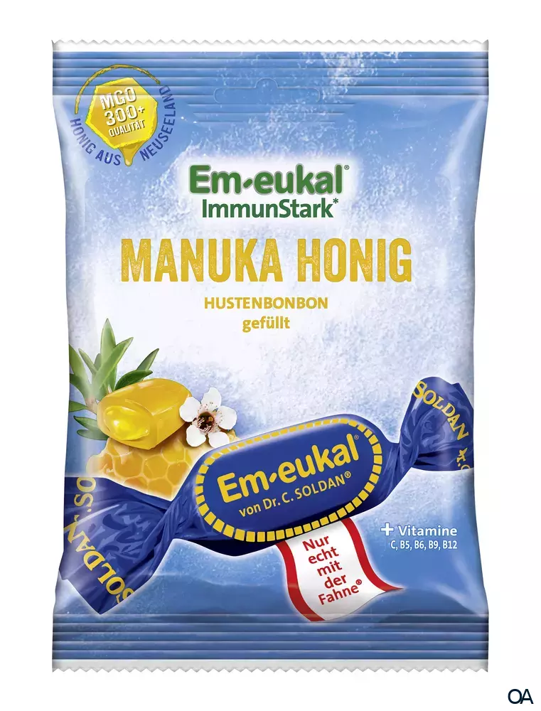 Em-eukal Manuka Honig Hustenbonbons, gefüllt