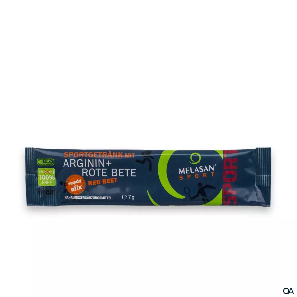 Melasan Sport Sportgetränk mit Arginin + Rote Bete Pulver-Sticks 7 g