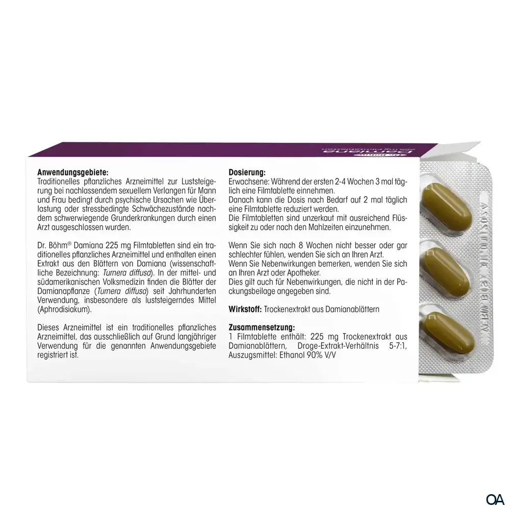 Dr. Böhm® Damiana 225 mg Filmtabletten