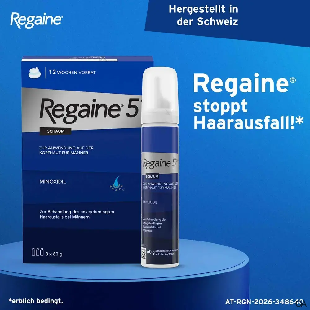 REGAINE® Männer 5% Schaum zur Anwendung auf der Kopfhaut*, 3 x 60 g