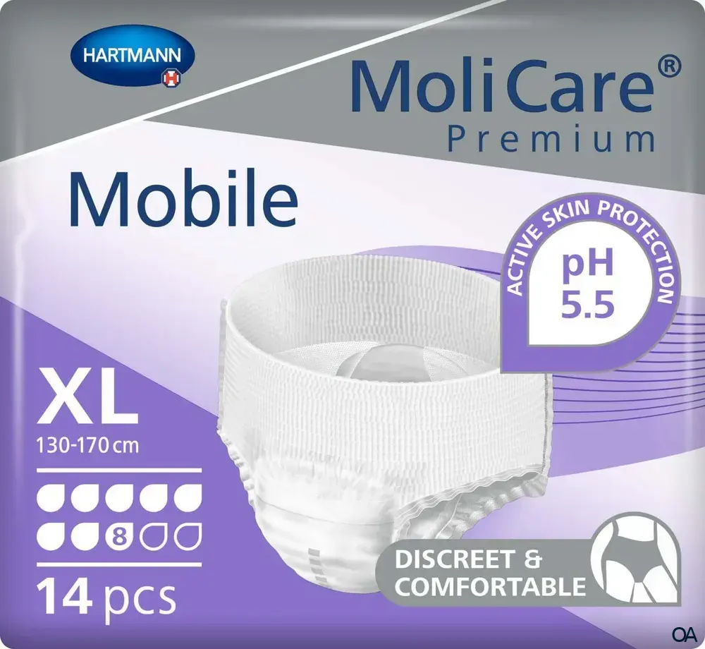 MoliCare® Premium Mobile 8 Tropfen Inkontinenz-Einweghosen, Größe XL, 130-170 cm