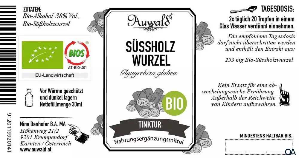 Auwald® Süßholzwurzel - BIO Tropfen (Auszug, Extrakt, Essenz)