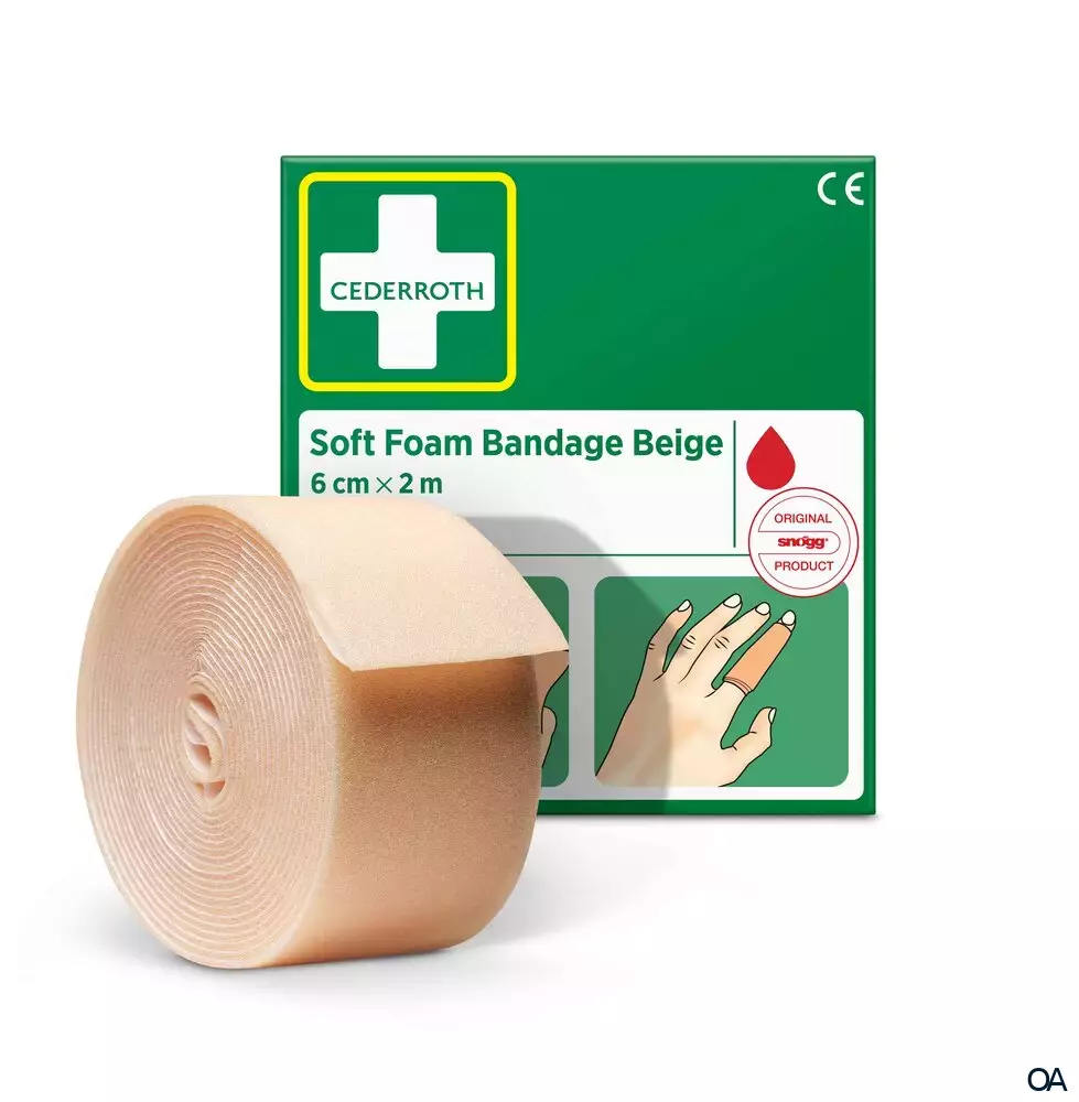 CEDERROTH Soft Foam Bandage Beige 6 cm x 2 m