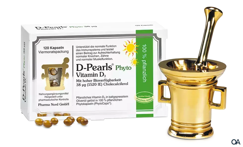 Pharma Nord D-Pearls Phyto 38 mcg Vitamin D3 Weichkapseln