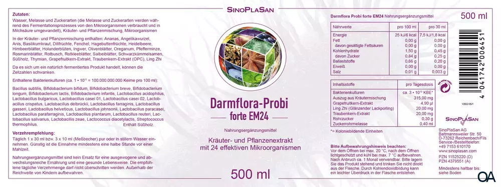 SinoPlaSan Darmflora Probi forte EM24 Flüssigkeit