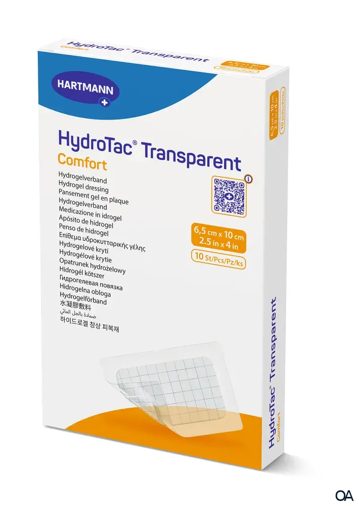 HydroTac® transparent comfort Hydrogelverband steril, 6,5 x 10 cm