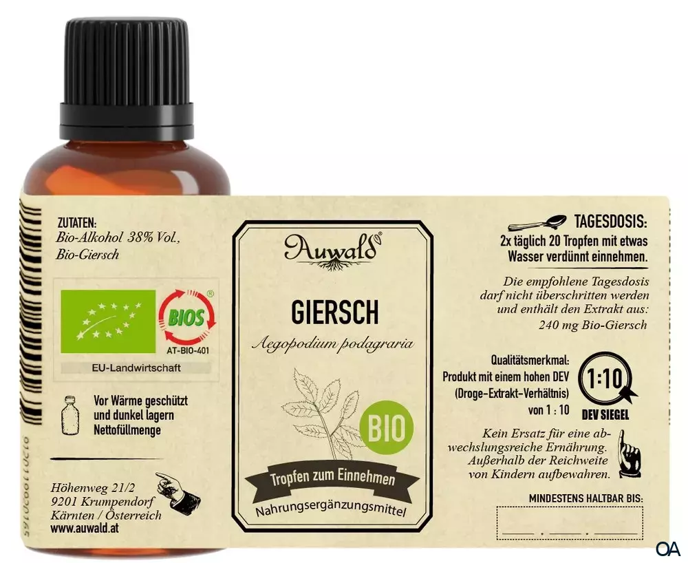 Auwald® Giersch - BIO Tropfen (Auszug, Extrakt, Essenz)