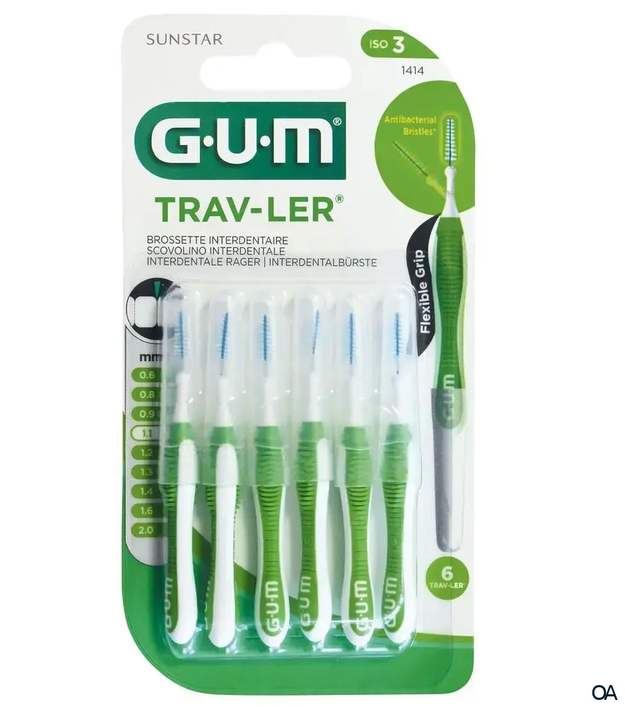 GUM® TRAV-LER® Interdentalbürsten Tanne ISO 3 - Ø 1,1 mm - Grün