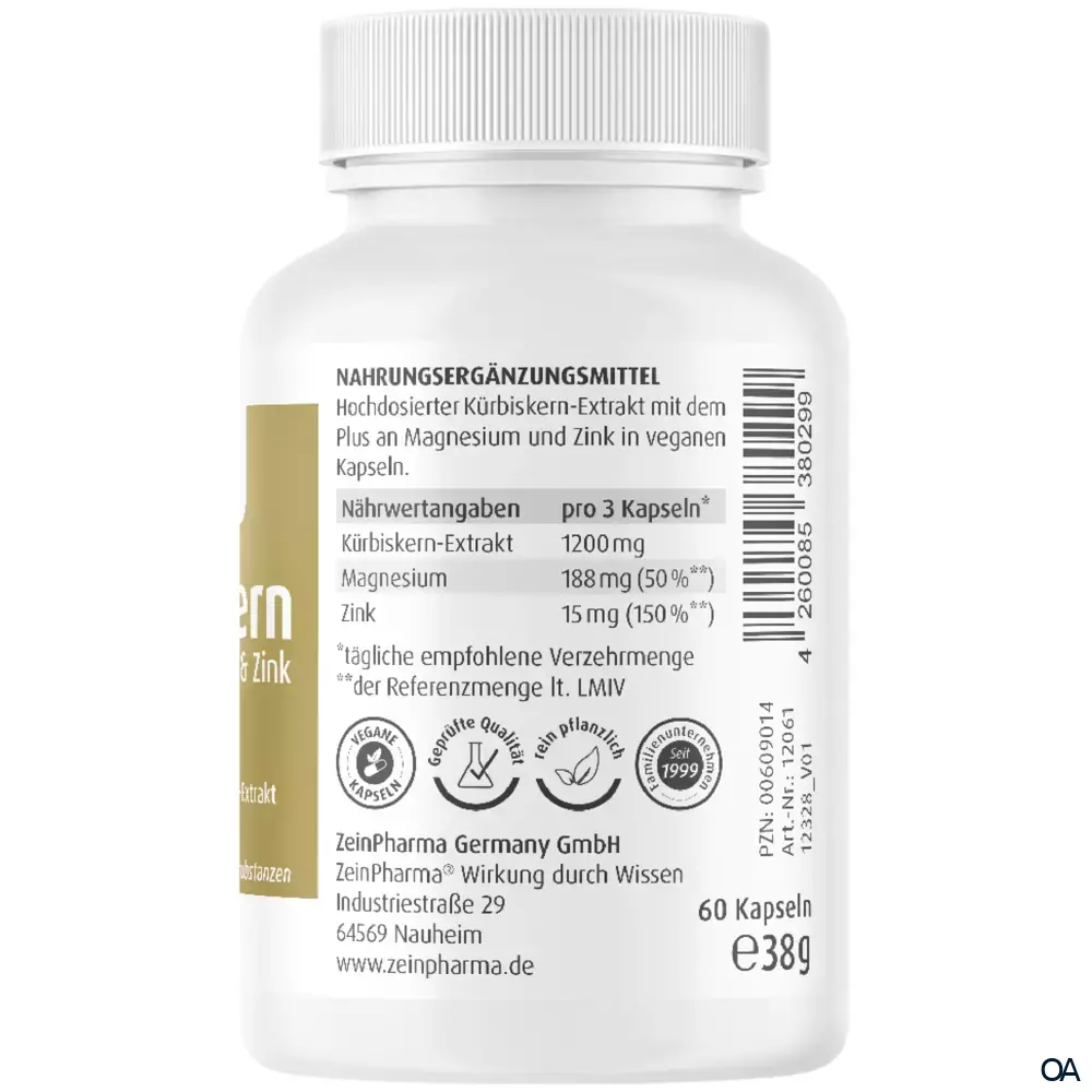 ZeinPharma Kürbiskern 400 mg Kapseln