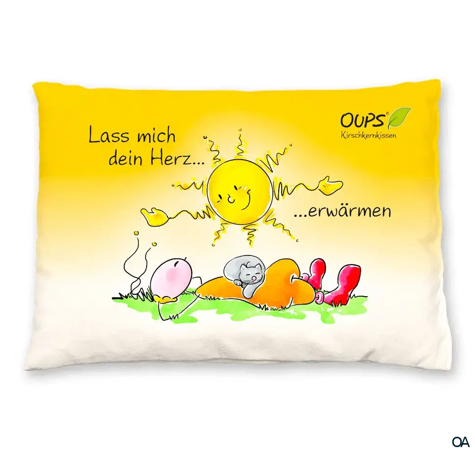 OUPS Kirschkernkissen Gelb - Lass mich dein Herz erwärmen
