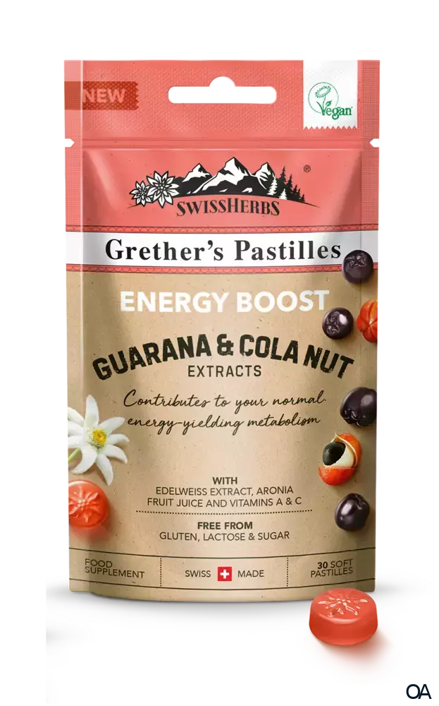 Grether’s Swiss Herbs Pastilles Energy Boost zuckerfrei