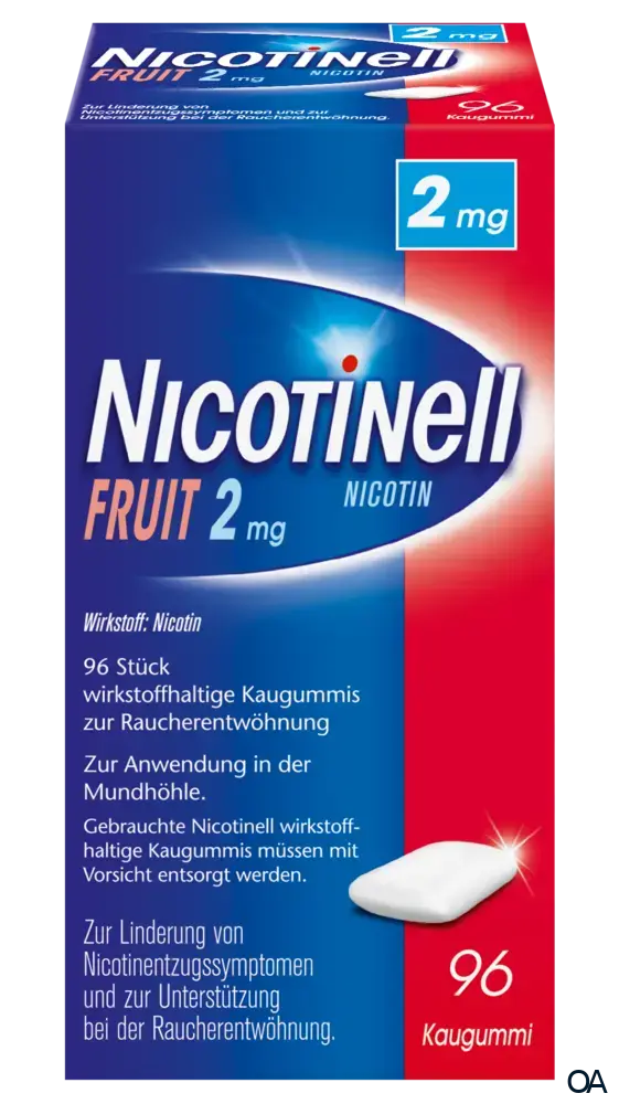 Nicotinell Fruit 2mg–wirkstoffhaltige Kaugummis zur Raucherentwöhnung