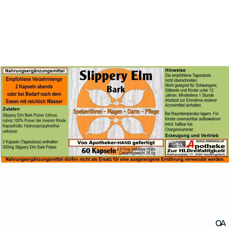 Slippery Elm Bark Kapseln