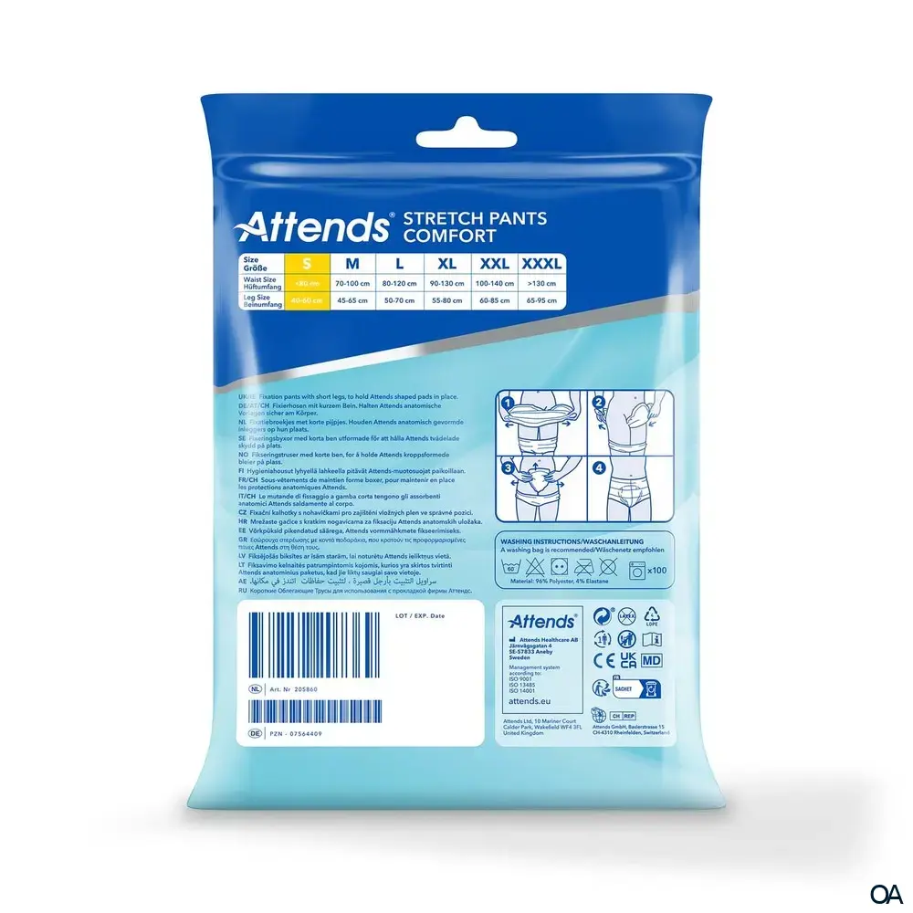 Attends Stretch Pants Comfort S - Fixierhosen mit kurzem Bein