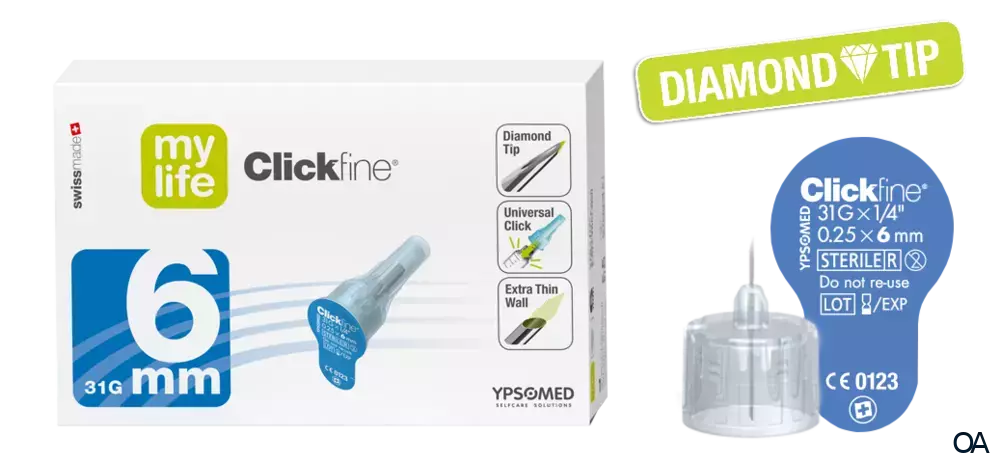 mylife Clickfine DiamondTip 31G 0,25 x 6 mm Pen-Nadeln mylife Clickfine DiamondTip 31G 0,25 x 6 mm Pen-Nadeln
