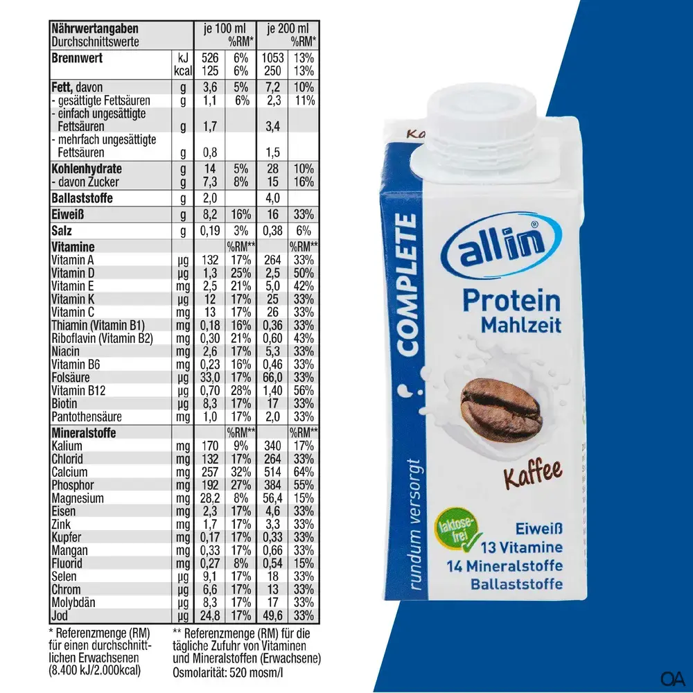 all in® 8er MIX alle COMPLETE Sorten (14 x 200/250ml)