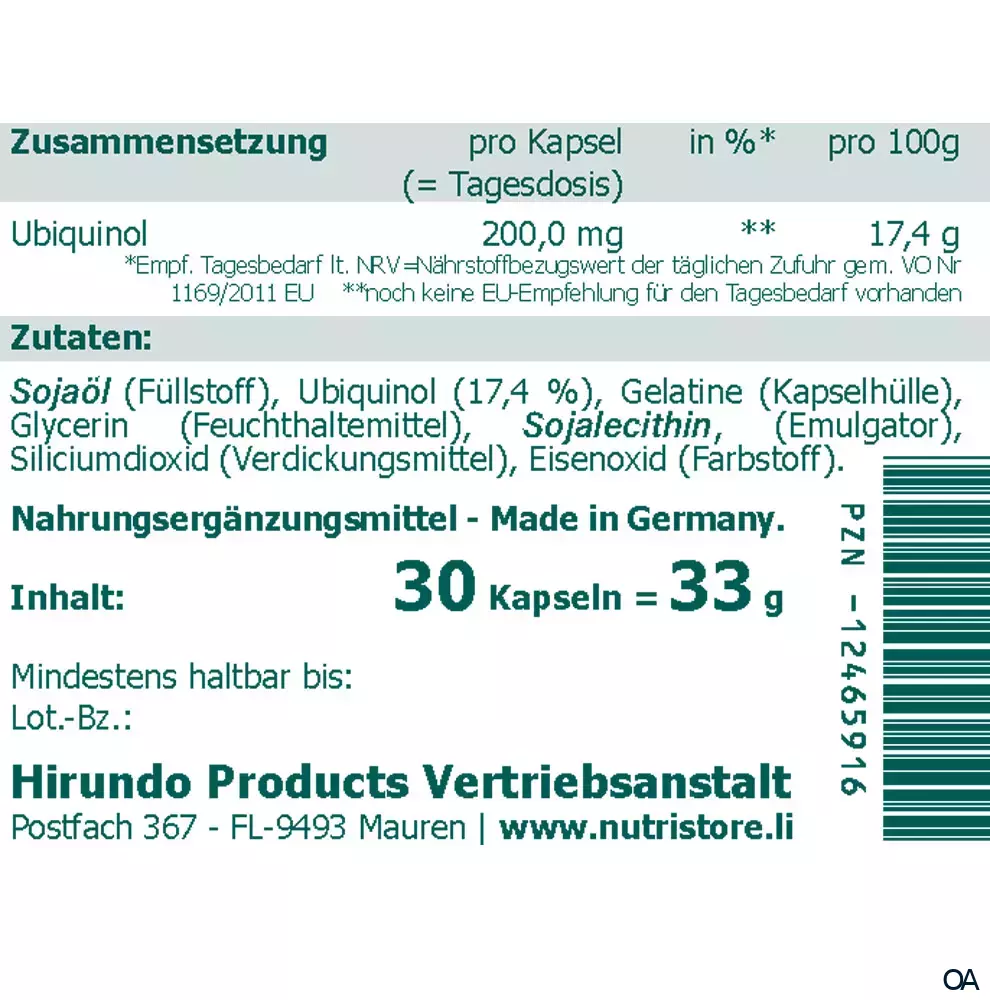 The Nutri Store Ubiquinol 200 mg Kapseln