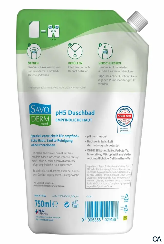 Savoderm med pH5 Duschbad Nachfüllbeutel