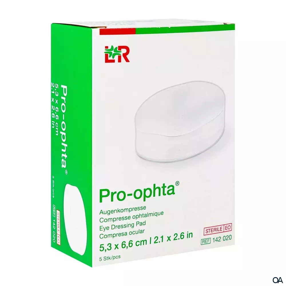Pro-ophta® Augenkompressen steril, 6,6 x 5,3 cm