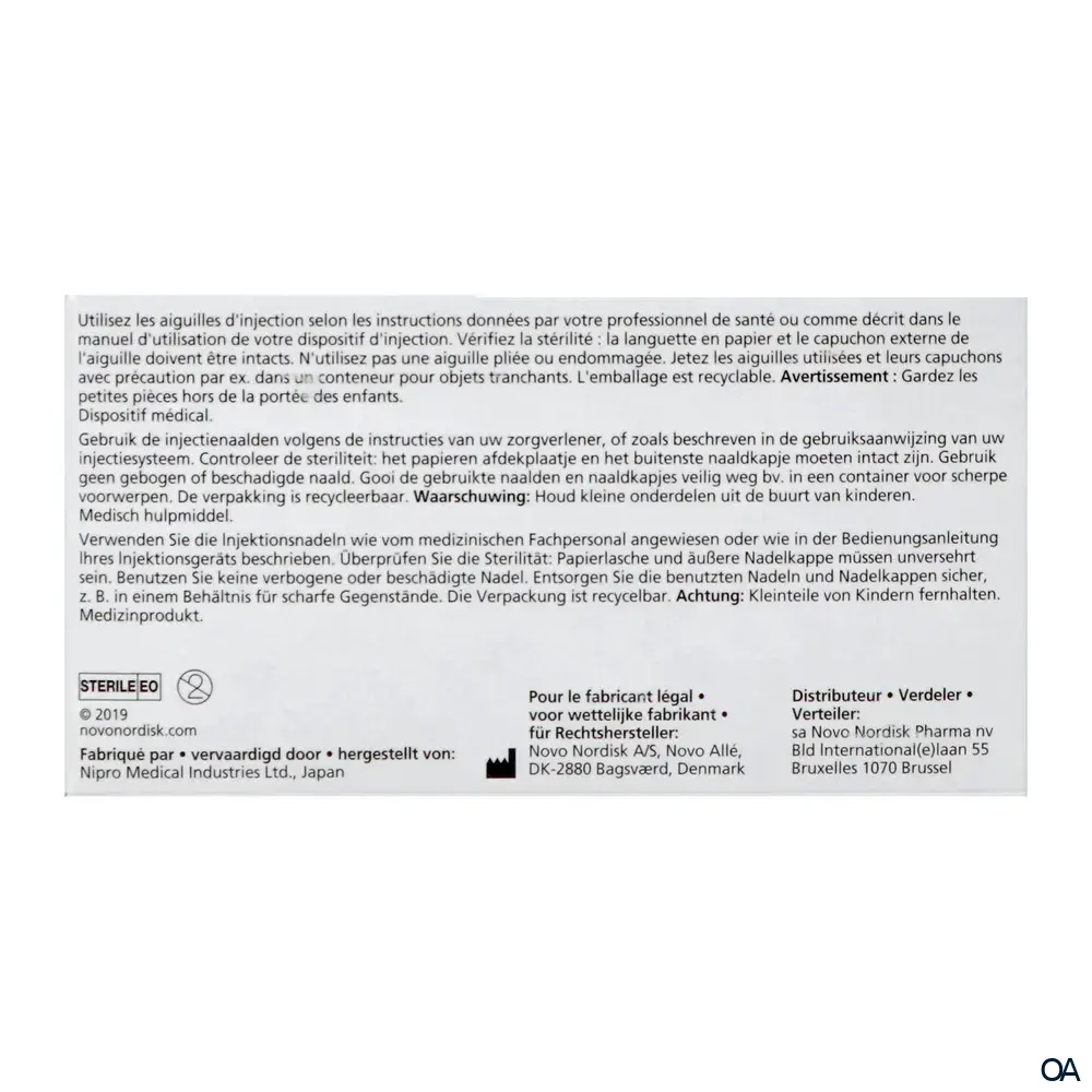 NovoFine® 8 mm Kanülen 30 G (0,3 x 8 mm) Insulin-Pennadeln NovoFine® 8 mm Kanülen 30 G (0,3 x 8 mm) Insulin-Pennadeln
