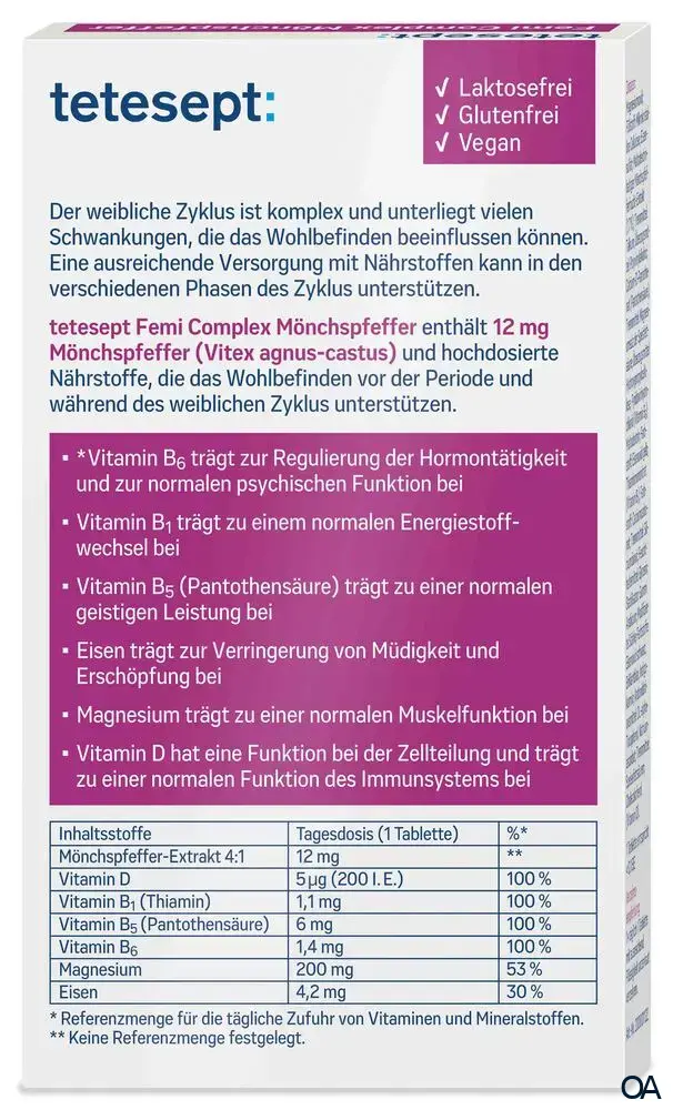 tetesept FemiComplex® Mönchspfeffer Tabletten