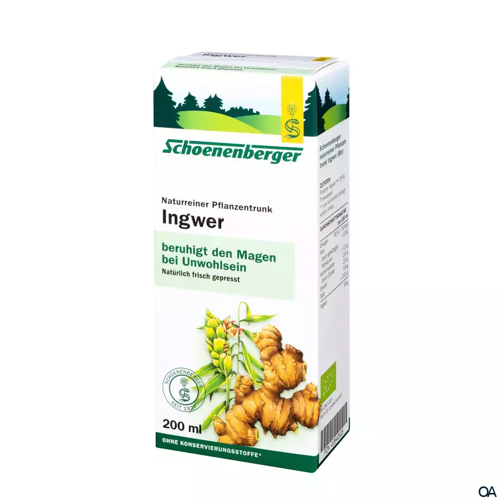Schoenenberger Ingwer Naturreiner Pflanzentrunk (BIO)