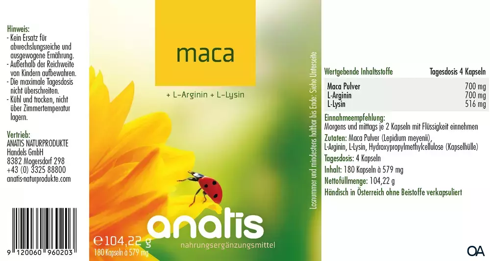 anatis Maca + L-Arginin Kapseln anatis Maca + L-Arginin Kapseln