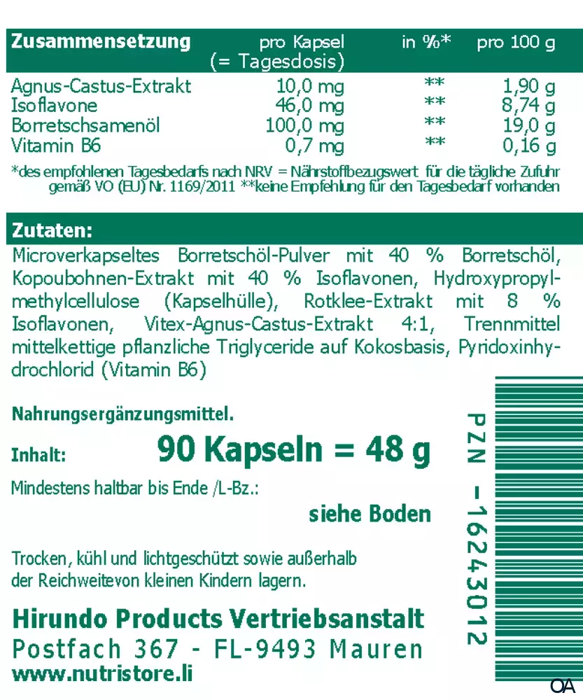 The Nutri Store Agnus Castus Isoflavone Kapseln