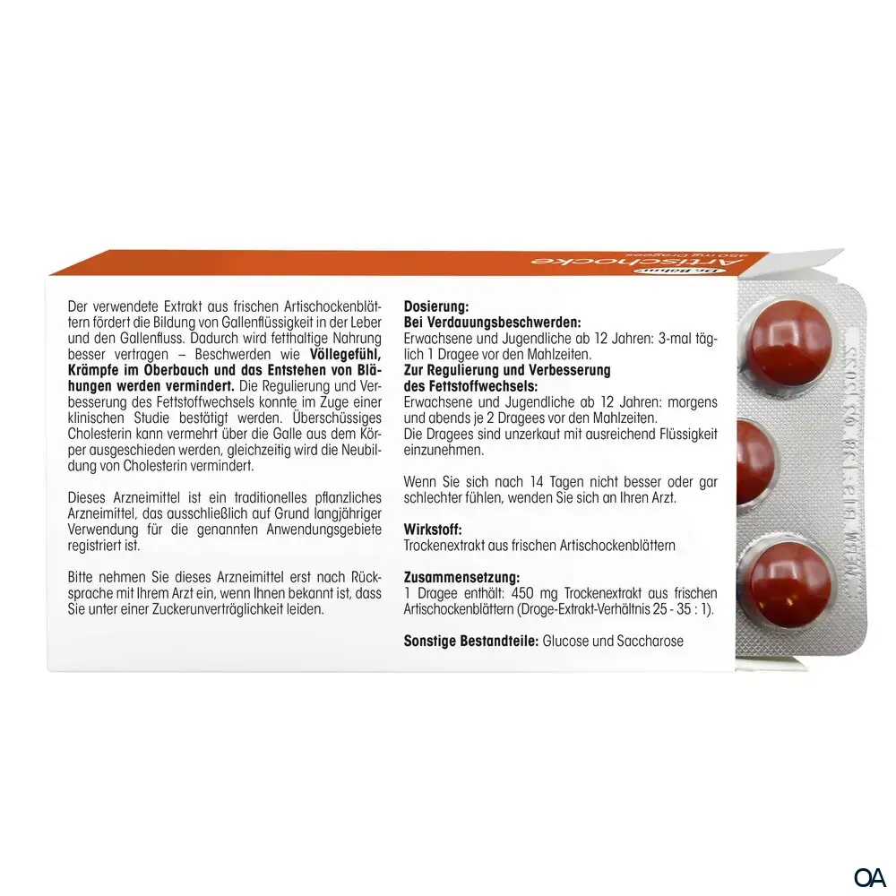 Dr. Böhm® Artischocke 450 mg Dragees