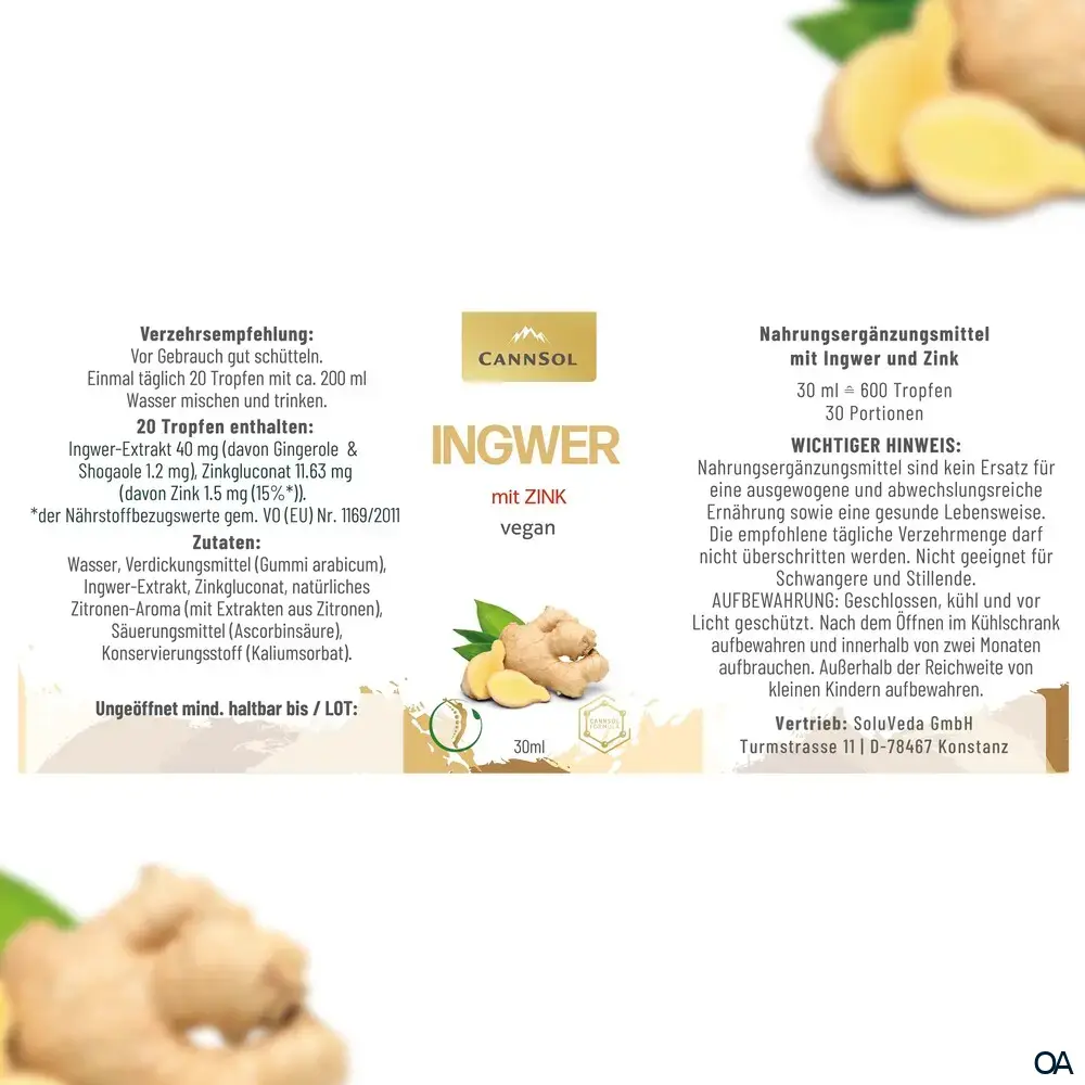 CannSol Ingwer mit Zink Tropfen