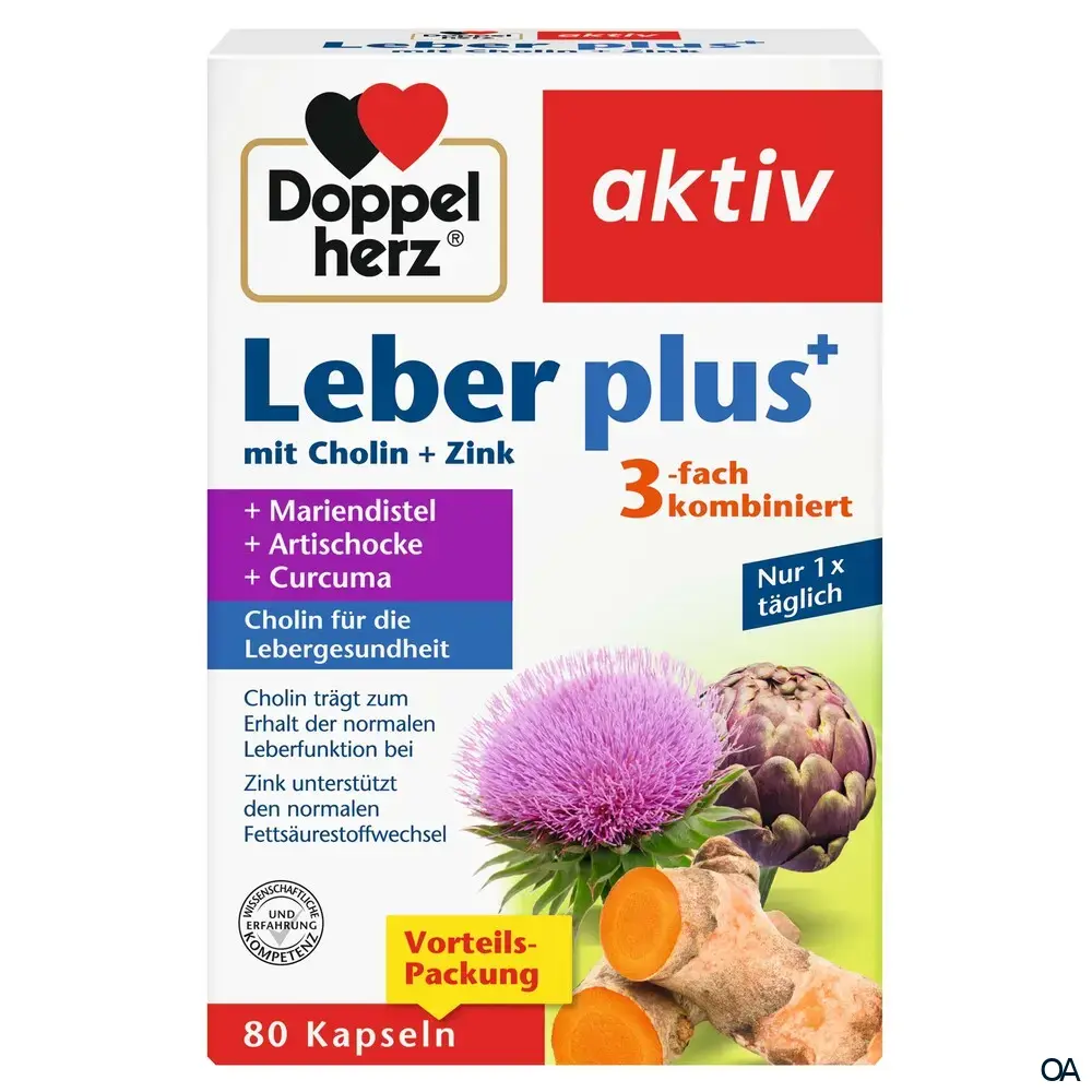 Doppelherz aktiv Leber plus mit Cholin + Zink Kapseln
