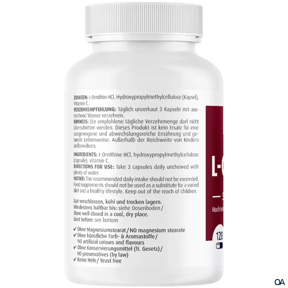 ZeinPharma L-Ornithin Kapseln 500 mg