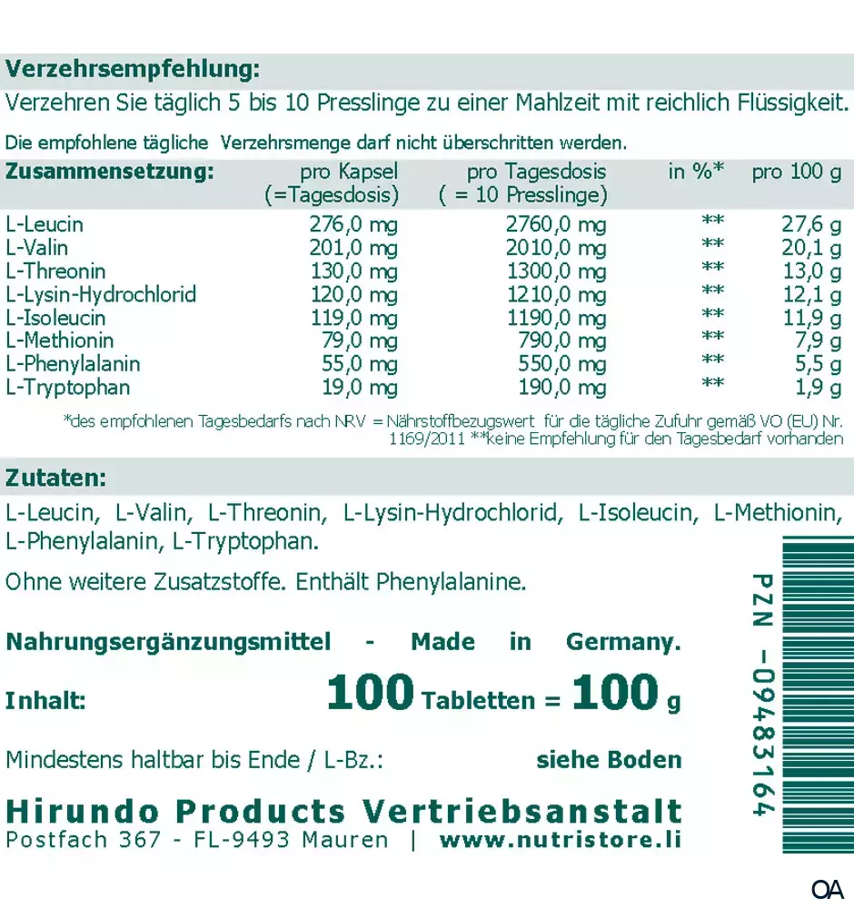 The Nutri Store Eiweiss Presslinge