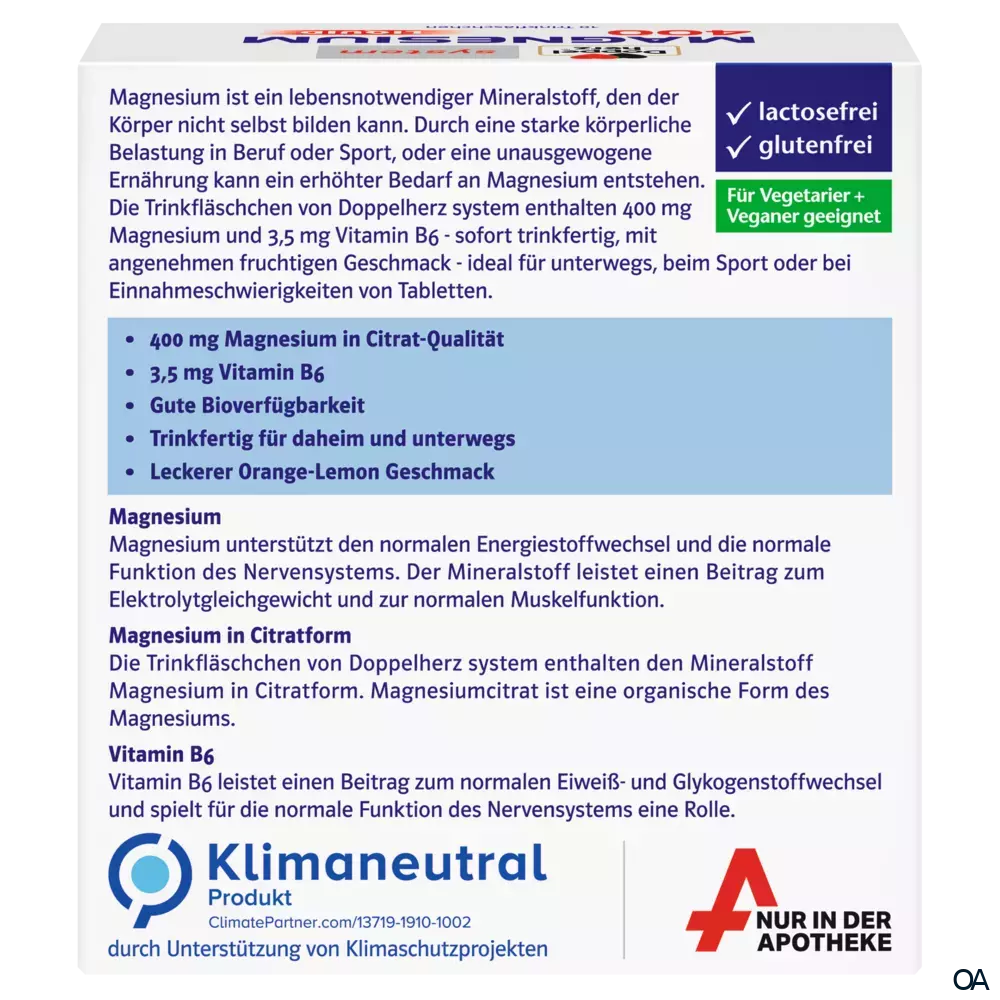 Doppelherz system Magnesium 400 Liquid Trinkfläschchen