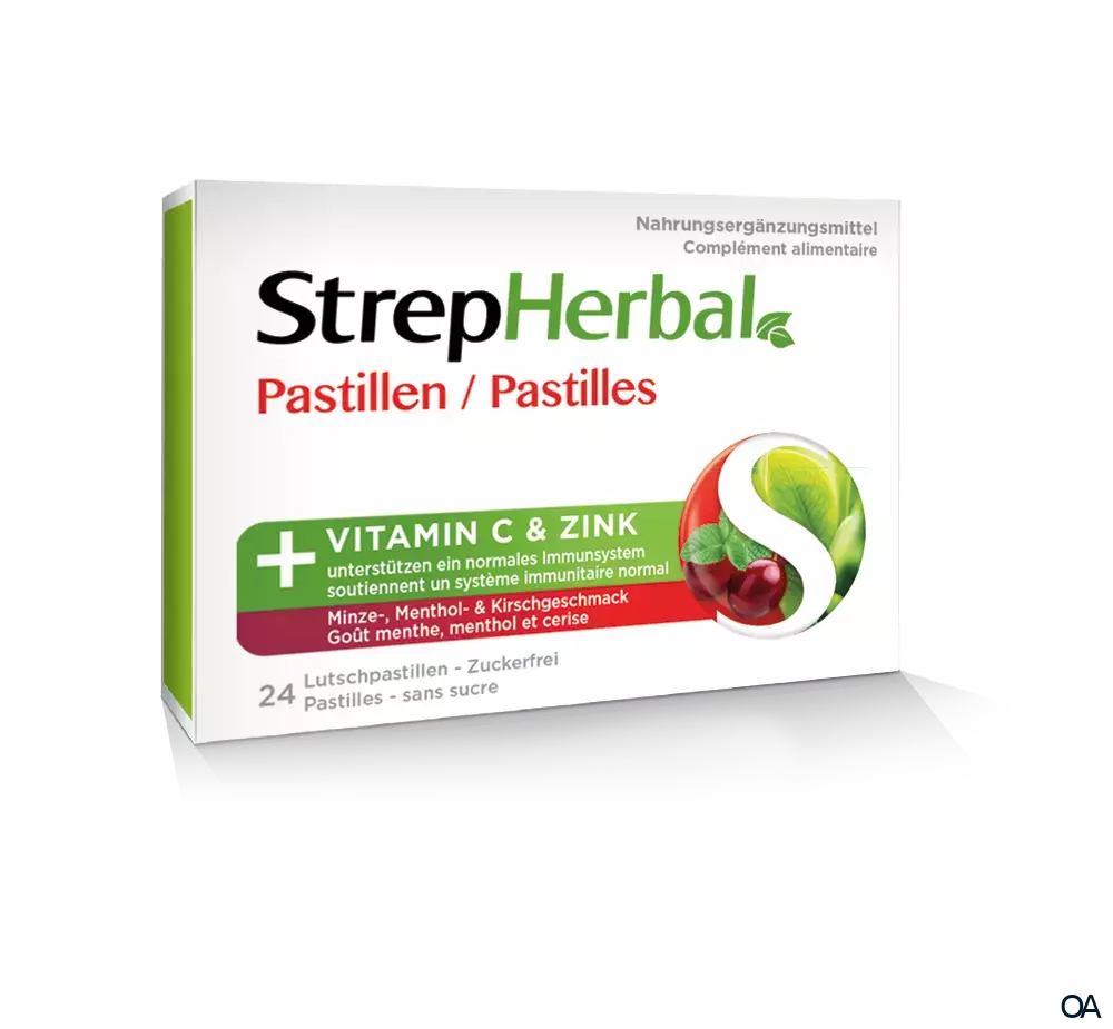 StrepHerbal Minze-, Menthol- & Kirschgeschmack​ Pastillen