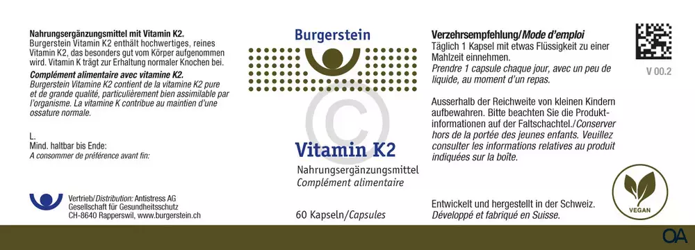 Burgerstein Vitamin K2 Kapseln Burgerstein Vitamin K2 Kapseln