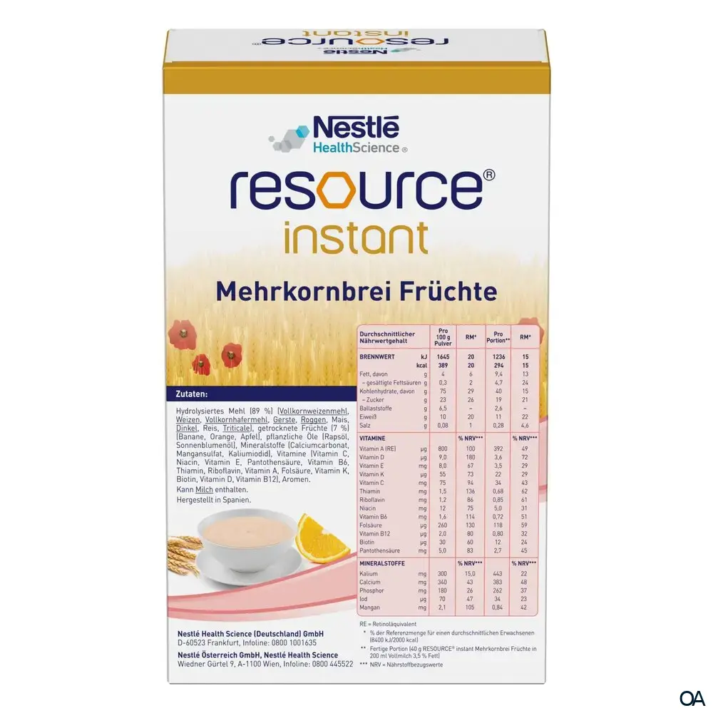 Nestle resource® instant Mehrkornbrei Früchte 520g
