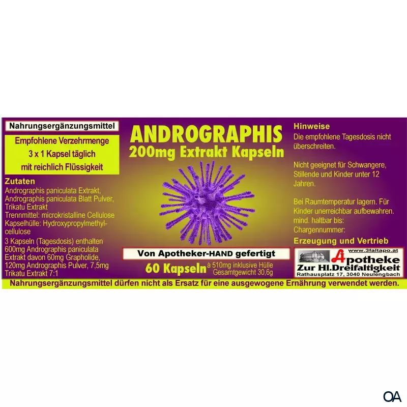 Andrographis 200 mg Extrakt Kapseln
