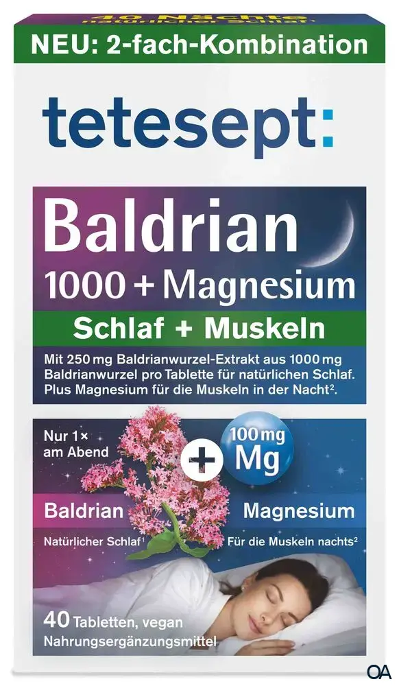 tetesept Baldrian 1000 + Magnesium Tabletten