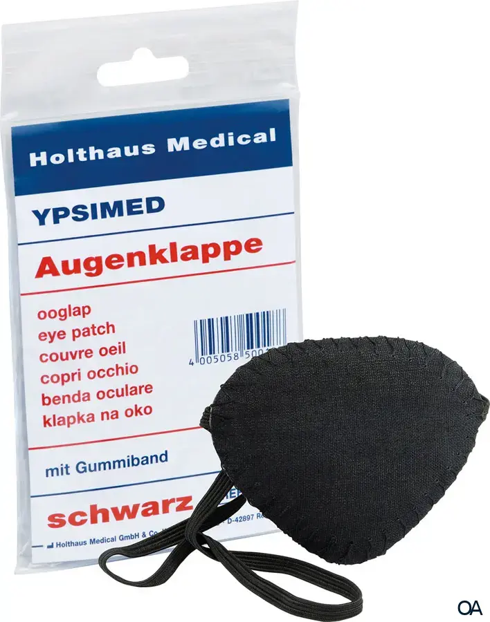 YPSIMED Augenklappe mit Gummiband, schwarz