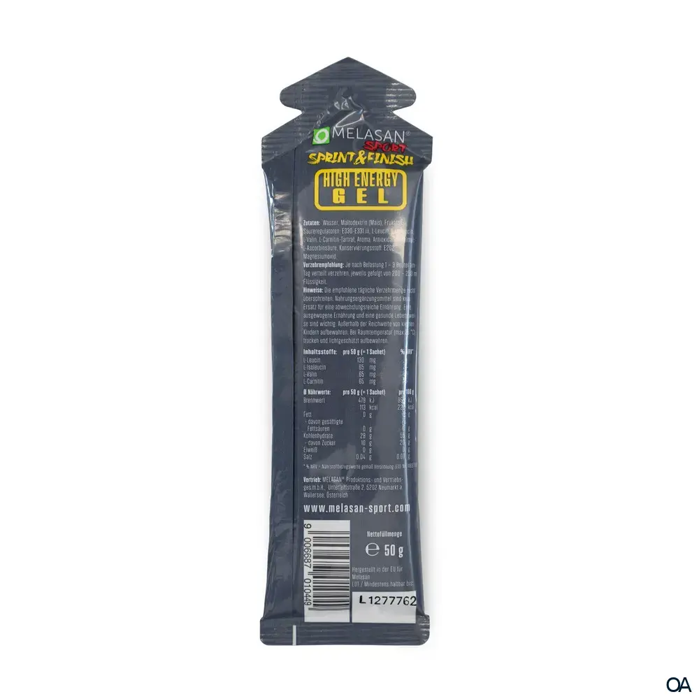 Melasan Sport High Energy Gel Limone Sachets 50 g