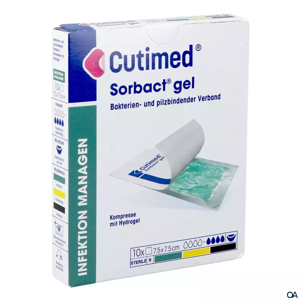 Cutimed® Sorbact® Gel Kompresse mit Hydrogel steril, 7,5 x 7,5 cm
