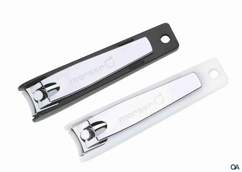 Mörser Solingen 473 Fußnagelknipser weiß Inox rostfrei, mit Nagelfang, 9 cm